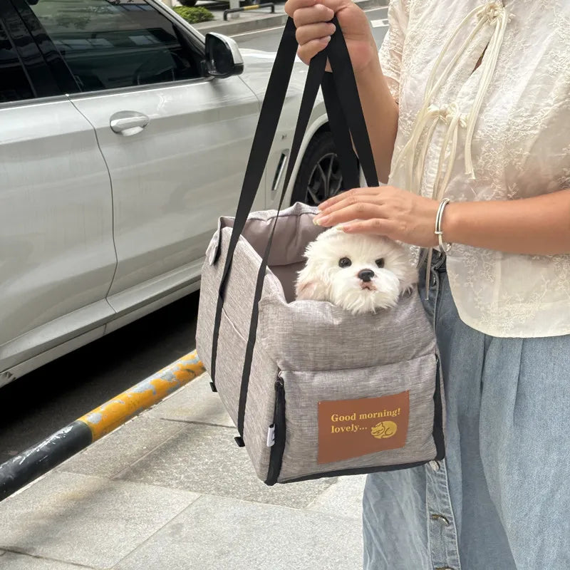 Pet Car Seat Booster with Safety Strap