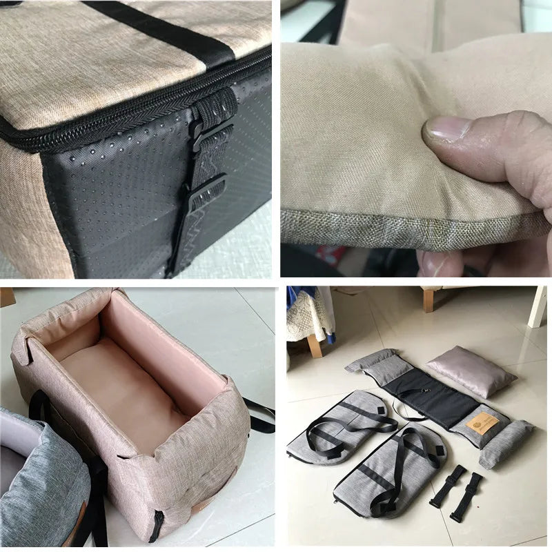 Pet Car Seat Booster with Safety Strap