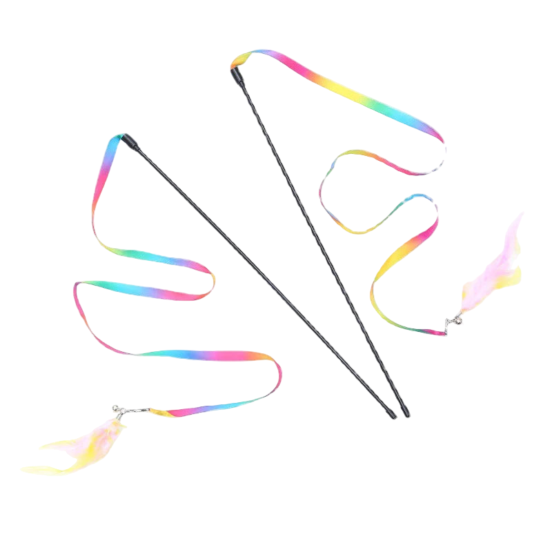 Cat Teaser Wand with Feathers