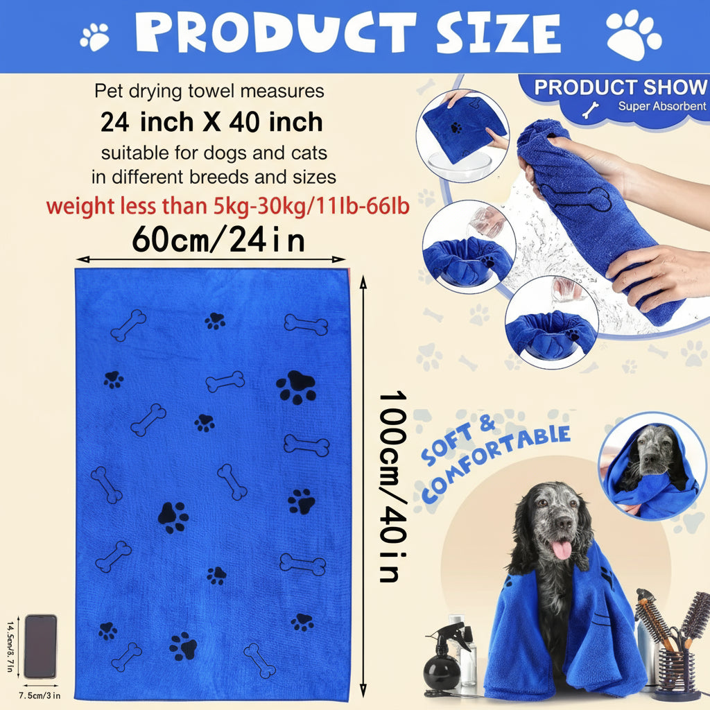 Quick-Dry Microfiber Pet Towel