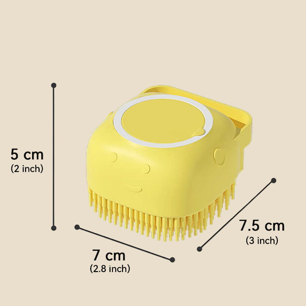 Silicone Dog Bath Brush with Shampoo Dispenser
