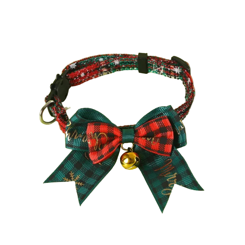 Christmas Bow Tie Collar