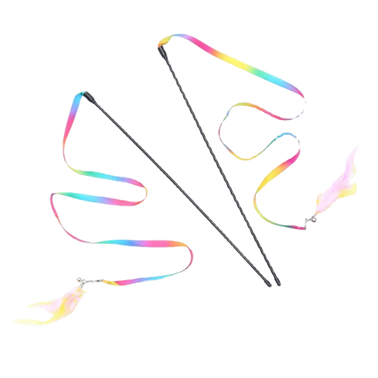 Cat Teaser Wand with Feathers